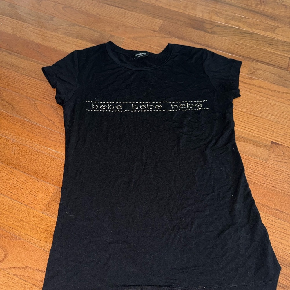 Bebe Black Short Sleeve Tee